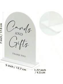 White Arch Acrylic Wedding Sign-In Book Stand And Base, Thick Modern Calligraphy Style Acrylic Arch Desktop Sign Suitable For Weddings And Event Parties - View 7
