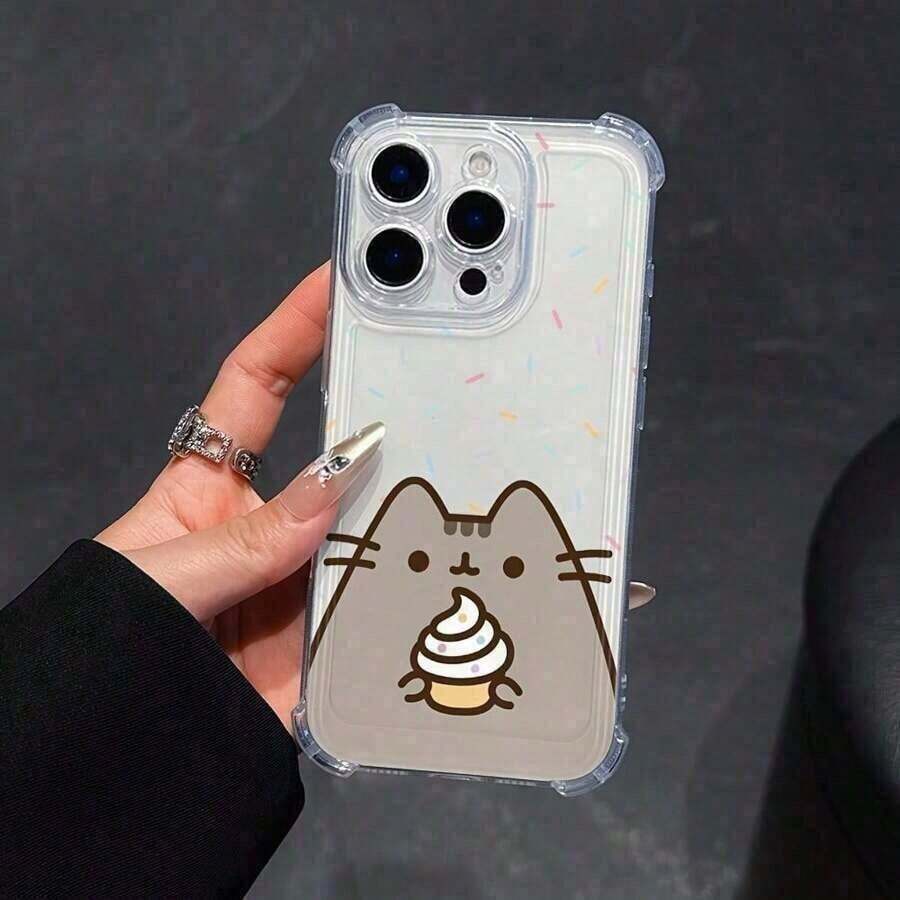 1pc1PcNew Model Fashionable Phone Case 17 Pro MaxShockproof Transparent Soft Back 16 15 14 13 12 11 Pro Max With Funny Pusheens Pattern PhoneSuitable For 17 AirSimple Cute Floral Character Pattern For Girls Holiday Giftphone Cases Case 17 Case 17 Pro Case 17 Pro Max Case - 1pc - 查看 1