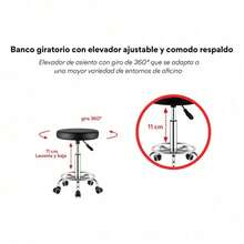 Silla de Masaje Profesional con Ruedas | Banco Giratorio Cómodo y Reclinable | Ideal para Spa, Salón y Centro de Estética | Ergónomica, Ajustable y Súper Práctica - por defecto - Ver 5