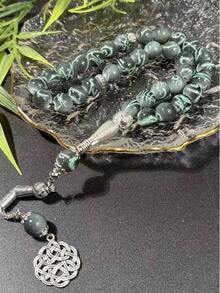 1条穆斯林33珠念珠祈祷手链，男女皆宜，斋月礼物 - 彩色 - 查看 6