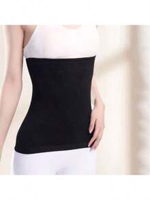 无缝女士束腰带，超紧身压缩腰部塑形器，透气腰带，适合长时间坐着和健身瑜伽运动 - 黑色1pc - 查看 8