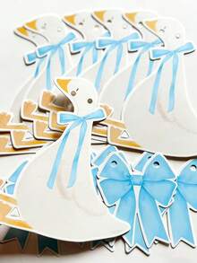 1PC Duck & Bow Felt Baby Shower Banner - Gender Neutral Party Garland - Multicolor - View 7