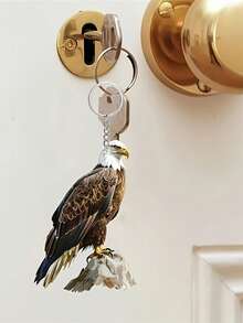 2D亚克力老鹰吊坠装饰，适用于包包、钥匙扣、家居、汽车，是春季、情人节、复活节、斋月、圣帕特里克节、圣诞节装饰和庆祝活动中送给情侣和朋友的完美礼物。 - 霸氣鷹2D壓克力裝飾吊墜掛件 - 查看 5