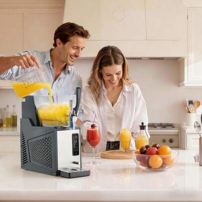 Máquina para Hacer Granizados con Un Tanque de 4 L, Máquina de Granizado de Hielo para Hogar, sin Necesidad de Hielo, 5 Programas Preestablecidos, para Hacer Margaritas, Frappés, Batidos