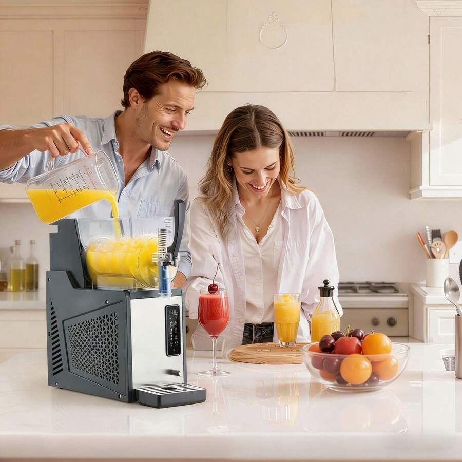 Máquina para Hacer Granizados con Un Tanque de 4 L, Máquina de Granizado de Hielo para Hogar, sin Necesidad de Hielo, 5 Programas Preestablecidos, para Hacer Margaritas, Frappés, Batidos - 4 litros - Ver 1
