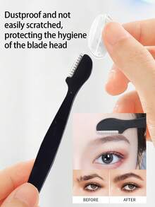 10倍放大镜修眉工具套装，包含眉毛修剪器、镊子和眉刷。小巧便携的化妆镜，可用于修眉、化妆，适合放在房间、浴室、橱柜或化妆包中。送给伴侣的绝佳礼物（黑色） - 彩色 - 查看 5