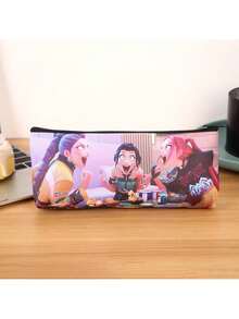 1个女巫造型铅笔盒，可爱学生大容量文具袋，PU单层收纳袋，款式随机，新年/情人节/复活节礼物 - 彩色 - 查看 3