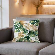 1pc Leaf Print Throw Pillow Cover, Home Decor For Sofa And Bedroom - Multicolor - View 6