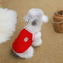 宠物服装，春季/上衣，动物服饰，猫背带 - 紅色 - 查看 9