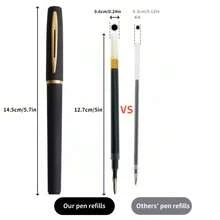 12pcs Black Gel Pens, 2pcs Gel Pens + 10pcs Refill Ink, High Capacity Gel Pens, Suitable For Business, Office, Signature, Calligraphy Practice, Daily Writing, Perfect Gift For Teachers, Students, Colleagues - 2 Pens + 10 Refills - View 3