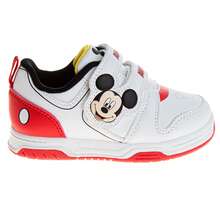 Disney Mickey Mouse Sneakers Girls' Fun Design Play Ready Durable Everyday Wear Comfort Fit Easy On/Off (Toddler Sizes 5-10) - 紅色 - 查看 2