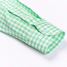 Rand paul Men's Casual Comfortable Checkered Shirt - 綠色 - 查看 5