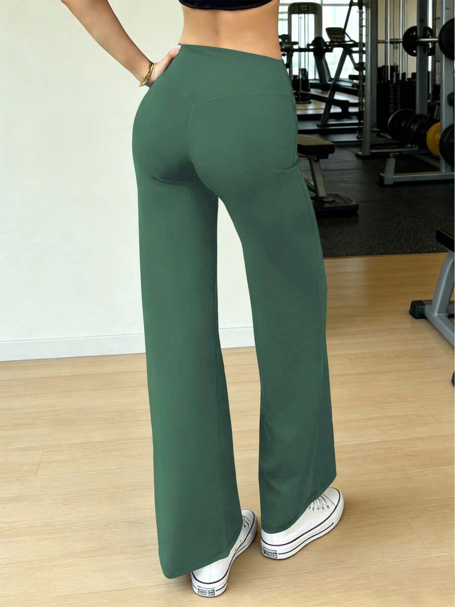 YEOREO Workout Leggings Womens No Front Seam Straight Leggings 29"/ 31.5"/ 33"/ 35" High Waist Buttery Eddiy Gym Yoga Pants  Summer Clothes For Women - 暗綠 - 查看 1