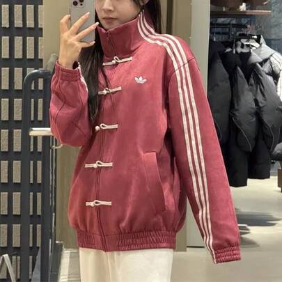 Adidas Originals Unisex Jacket 2026 New Year Collection, New Chinese Style Sporty Casual Loose Jacket KR0294