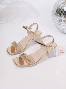 New Arrival Glitter Elegant Women's High Heel Sandals, Suitable For Spring And Summer - Gold - View 5