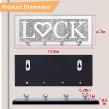 Wall Mounted Key Holder Mirrored Crystal Hooks Entryway Decor - 鎖信 - 查看 3