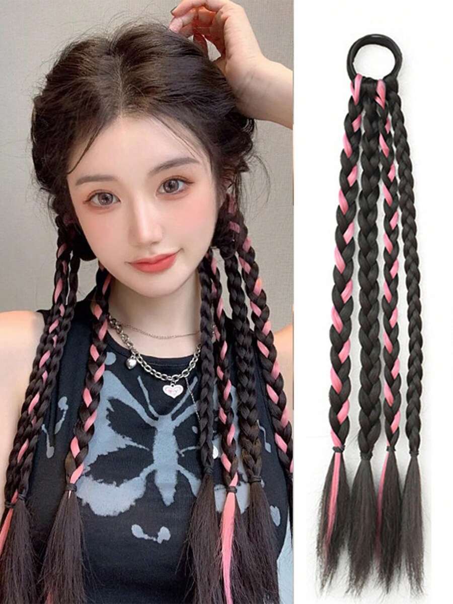 Accesorios para el cabello trenzado de colores brillantes, dreadlocks y coleta para niñas y mujeres, accesorios de cabello para actuaciones - Multicolor - Ver 1