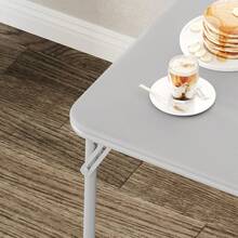 Mesa de tarjeta plegable, mesa plegable ligera portátil para uso interior al aire libre, comedor, camping, fiestas - Gris - Ver 3