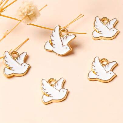 30个全新高品质鸽子吊坠饰品 - 简约锌合金饰品，适合DIY项链和耳环，是生日、情人节、感恩节礼物的理想之选，和平主题设计，经久耐用的金属吊坠。送给朋友的完美小礼物。