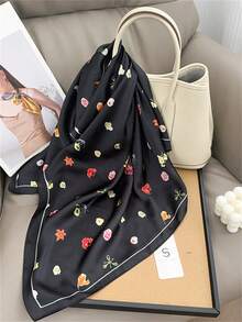 1条新款经典女士豹纹印花围巾，百搭简约优雅小方巾，多功能装饰丝巾，透气防晒沙滩披肩，适合日常装饰、旅行、派对、度假等场合。 - 彩色 - 查看 9