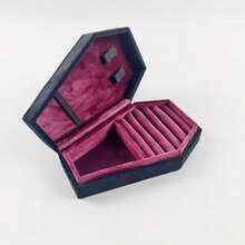 1pc Portable Travel Jewelry Box, Earring Organizer, Creative Jewelry & Ring Storage Box, Christmas Gift - A - View 2
