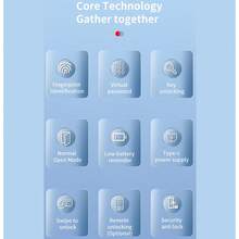 Cerradura inteligente TUYA - Huella digital, contraseña, tarjeta, aplicación, contraseña temporal, modo siempre abierto, anti-espionaje, silencioso, carga de emergencia tipo C, protección anti-bloqueo, adecuado para dormitorios, oficinas, puertas de madera interiores - Negro + 2 tarjetas IC - Ver 4