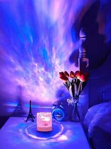 1pc Water Wave Lamp, 16 Color Changing, Touch & Remote Control, Create Romantic & Cozy Atmosphere, RGB Mood Night Light, Ceiling Decor, Home Theater, Camping, Wedding, Holiday Party, Christmas Gift, Remote Control Lamp - Multicolor - View 6