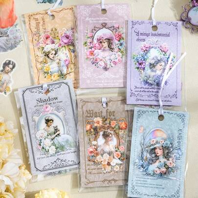 20pcs/Pack Teenage Girl Border Stickers For Scrapbooking, Creative Aesthetic Sticker Decals, DIY Decorative Craft Materials, Holiday Gift, Personalized Scrapbook School Supplies (6 Assorted Designs)