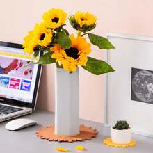 Sunflower Beverage Coaster 2 Pieces Set, Silicone Coaster For Beverages, Flower Soft Rubber Coaster To Protect Furniture From Watermarks Or Damage, Non Slip Coaster (Large/Small, Sunflower) - Multicolor - View 9