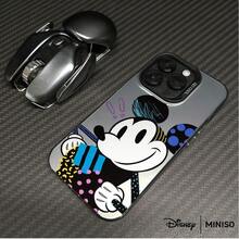 Miniso 迪士尼米奇波普艺术涂鸦设计手机壳，适用于 iPhone 17/17 Pro/17 Pro Max/17 Air/16/15/14/13/12/11/X 系列，iPhone 17 Pro Max 手机壳，iPhone 17 Pro 手机壳，iPhone 17 手机壳，圣诞礼物，送给女朋友 - 黑色 - 查看 2