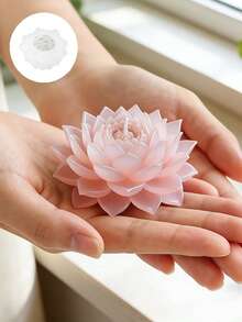 1个分层莲花蜡烛模具，花瓣纹理精致，可重复使用，适用于香薰蜡烛、石膏树脂DIY礼盒、水疗放松家居装饰硅胶模具 - A - 查看 4