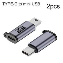 WOWSSYO Alloy Solid Color Material 2 Packs Type-C/Micro Adapter Mini USB 2.0 To USB C Or Micro Adapter 480Mbps High-Speed Data Transfer USB-C To Mini USB Converter For Digital Cameras Hard Drives Recorders Compatible With IPhone Support Charging And Data Transfer Aluminium Alloy For Extra Durability Spring Gift Birthday Anniversary - Silver - View 8