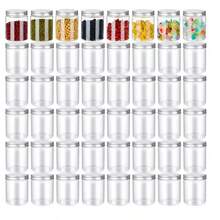 3pcs Transparent Plastic Jars With Lids, Round Containers Suitable For Slime Storage, DIY Craft Storage, Jewelry Sample Accessory Storage - Clear - View 2