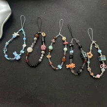 Shockproof Multi-Element Retro Flower Bow Rabbit Star Beaded Phone Strap Camera Charm Bag Pendant Phone Case Lanyard Ins Style Easter Bunny Gift - Multicolor - View 2