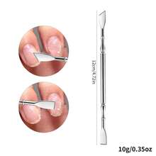 1 cái dụng cụ đẩy biểu bì và loại bỏ da chết hai đầu bằng thép không gỉ mới, dụng cụ chăm sóc móng, dụng cụ tẩy sơn móng tay, dụng cụ làm móng đa năng. - Bạc - Xem 16