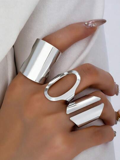 一套夸张几何开口戒指套装（女士款）
