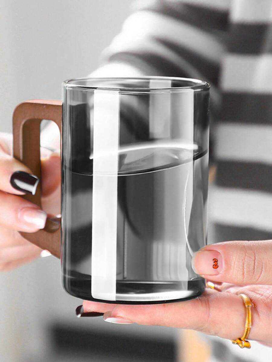 木柄玻璃杯茶杯耐热客厅杯水套装家用客人水壶水杯套装 - 彩色 - 查看 1