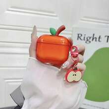 Apple-Shaped Silicone Protective Case Compatible With Apple 4, 2 Wireless Bluetooth Earphones, Pro3, 4 Pro2 , Anti-Fall With Lanyard, Suitable For Men And Women - Multicolor - View 1