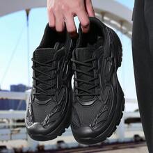 男士时尚百搭运动鞋，透气休闲鞋 - 黑色 - 查看 14