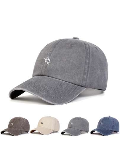 1 Top Unisex RH Washable Baseball Cap, Outdoor Sunscreen Hat, Adjustable Casual Hat, Suitable For Spring And Autumn Travel, Beach Vacation For Men And Women.