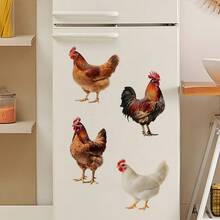 Hình dán tường gà trống và gà mái sống động như thật, hình dán động vật trang trại phù hợp cho khu vực bếp, phòng ăn, có thể tháo rời và tái sử dụng. - T508 - Xem 5