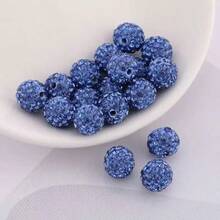 100颗10毫米陶瓷水钻珠，DIY手链项链饰品配件 - 100顆滿鑽陶泥珠 - 查看 21