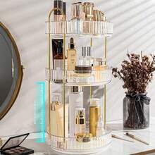 360 Degree Rotating Multi-Functional Makeup Organizer, Large Capacity Bathroom Storage Rack, Vanity Makeup Organizer - Multicolor - View 4