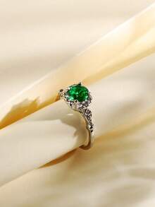 1 pieza Anillo con Rhinestones y Circonita Cúbica - Anillo de  de cristal - Ver 7