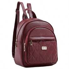 Mochila para Mujer Estilo Casual Diario, Mochila Impermeable Acolchada con Correas Ajustables, para Uso Diario y Escuela,casual versátil,de moda,elegante,material impermeable - Burdeos - Ver 1