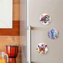 1pc Diamond Painting Art Bottle Opener Set, Turtle, Seahorse, Butterfly, Bird Patterns, Special Shaped Crystal Artificial Diamond Mosaic Craft, Suitable For Refrigerator, Fun Kitchen Dining Accessories, Household Kitchen Tools, Ideal Gift, Suitable As Wedding Guest Artistic Craft Gift, Party Souvenir - View 5