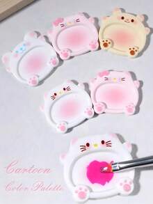 1个美甲调色盘，假指甲贴纸，混合色绘画调色盘，凝胶指甲油展示架，美甲工具，适用于指甲塑形 - 彩色 - 查看 2