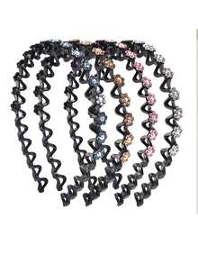 Beautiful Sparkling Rhinestone Flower Hairbands - Non-Slip Hair Hoops Designed For Women - Stylish And Elegant Hair Additions Suitable For Everyday Wear, Parties, And Weddings,Summer,Holiday,Travel - Multicolor - View 6