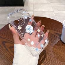 1pc Minimalist Bow-Knot Shell & Ocean Element Pattern Soft Silicone Shockproof Lens Protection Phone Case, Suitable For IPhone/ Galaxy/Transsion, Fashionable & Durable - Clear - View 8