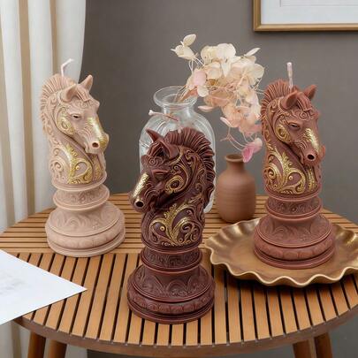 DIY Chess Horse Candle Mold War-Horse Shape Mold For Scented Candles, Resin, Plaster, Soap, 3D Artwork For Home Desktop Decoration Gifts